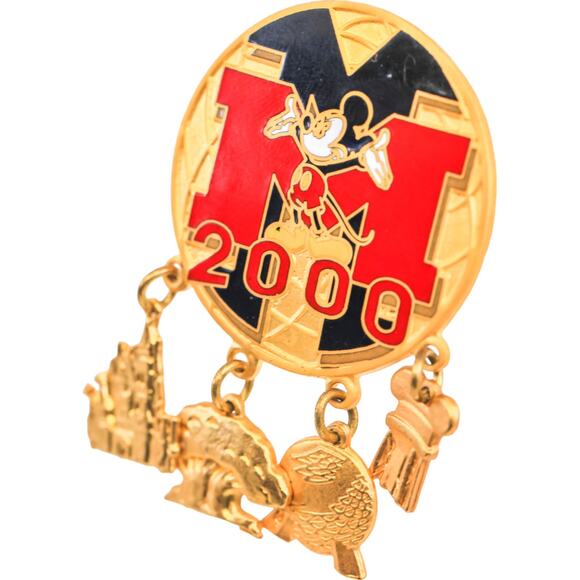Disney 2000 4 Park Icon Dangle Gold Limited Edition /10,000 Pin - Picture 3 of 8
